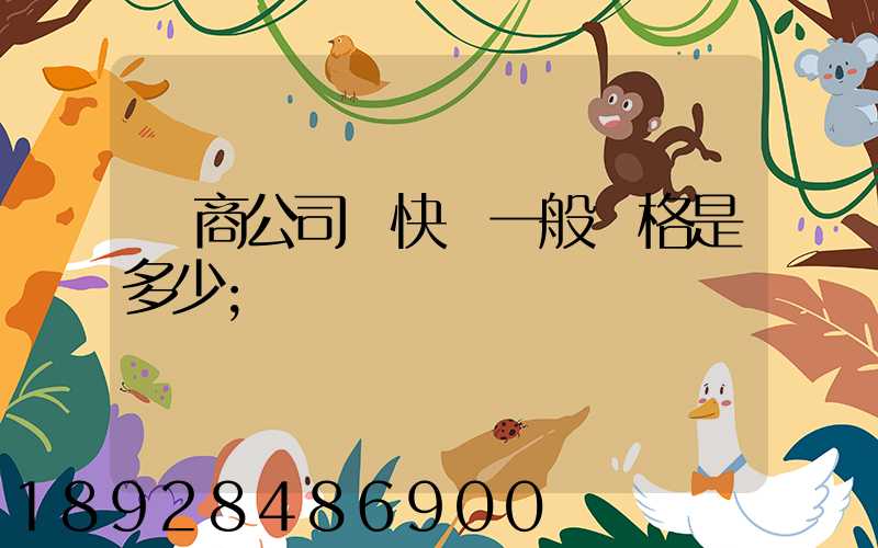 電商公司發快遞一般價格是多少